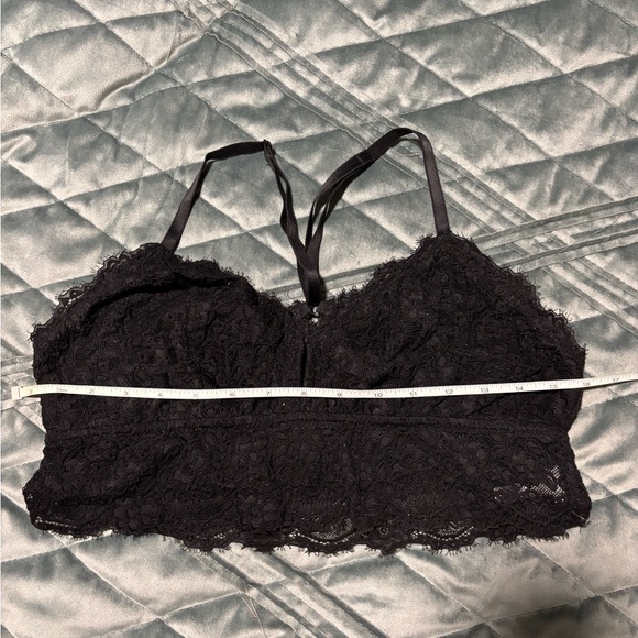 Aerie black eyelash lace racerback bralette, size large - Picture 5 of 7